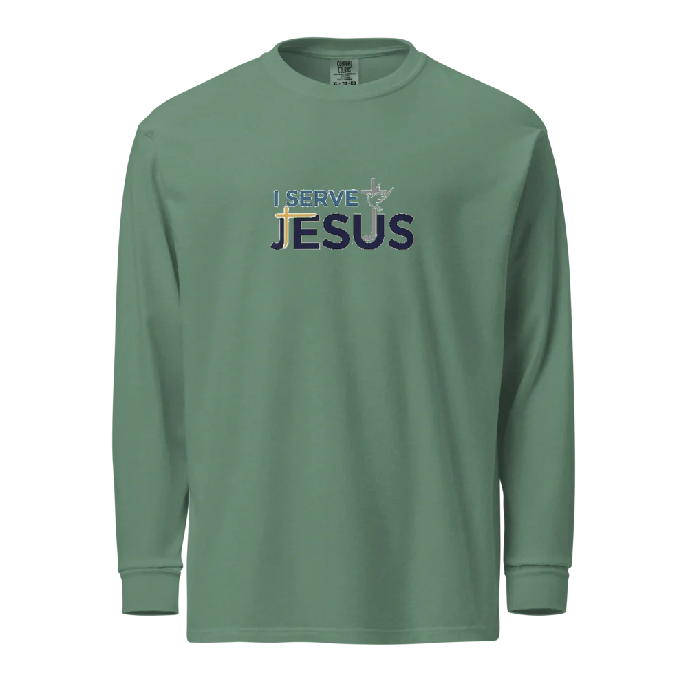 I SERVE JESUS Heavyweight Long Sleeve Shirt | Comfort Colors 6014