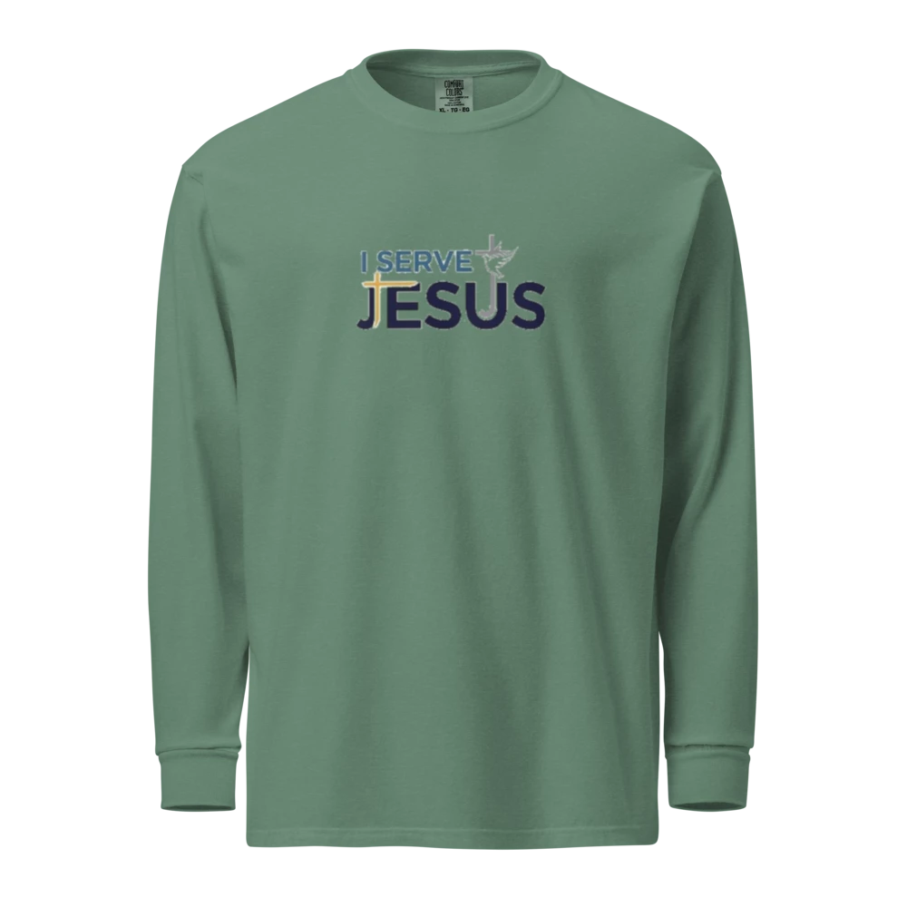 I SERVE JESUS Heavyweight Long Sleeve Shirt | Comfort Colors 6014